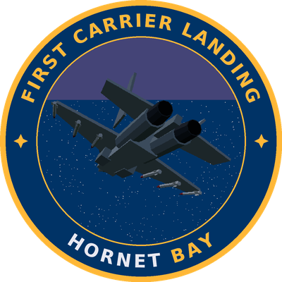 First Carrier Landing squadron patch: Hornet on final approach roundel